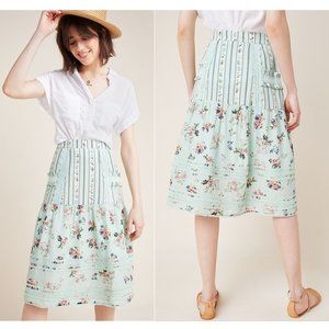 Anthropologie Amour Floral Lace Skirt